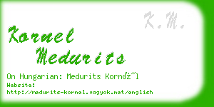 kornel medurits business card